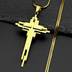 Multi-Layer Jesus Crucifix Pendant Necklace — Stainless Steel