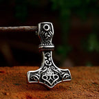 BEIER thor's hammer mjolnir pendant necklace viking scandinavian norse viking necklace with stainless steel chain