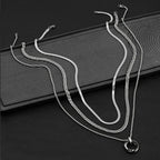 Interlocking Ring Herringbone Cuban Necklace — Stainless Steel