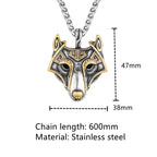 Punk Vikings Celtic Wolf Necklaces Mens Norse Mythology Odin Rune Stainless Steel Animal Pendant Amulet Never Fade Male Jewelry