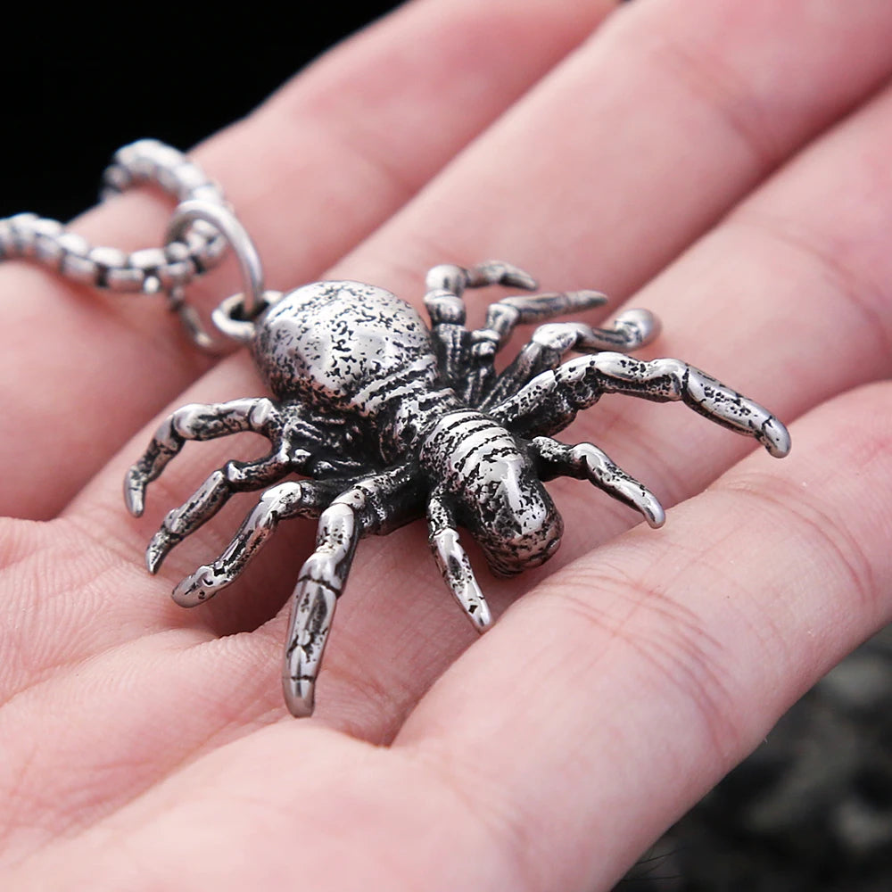 Gothic Spider Pendant — Stainless Steel
