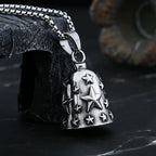 Moto Bell Star Pendant Necklace — Stainless Steel