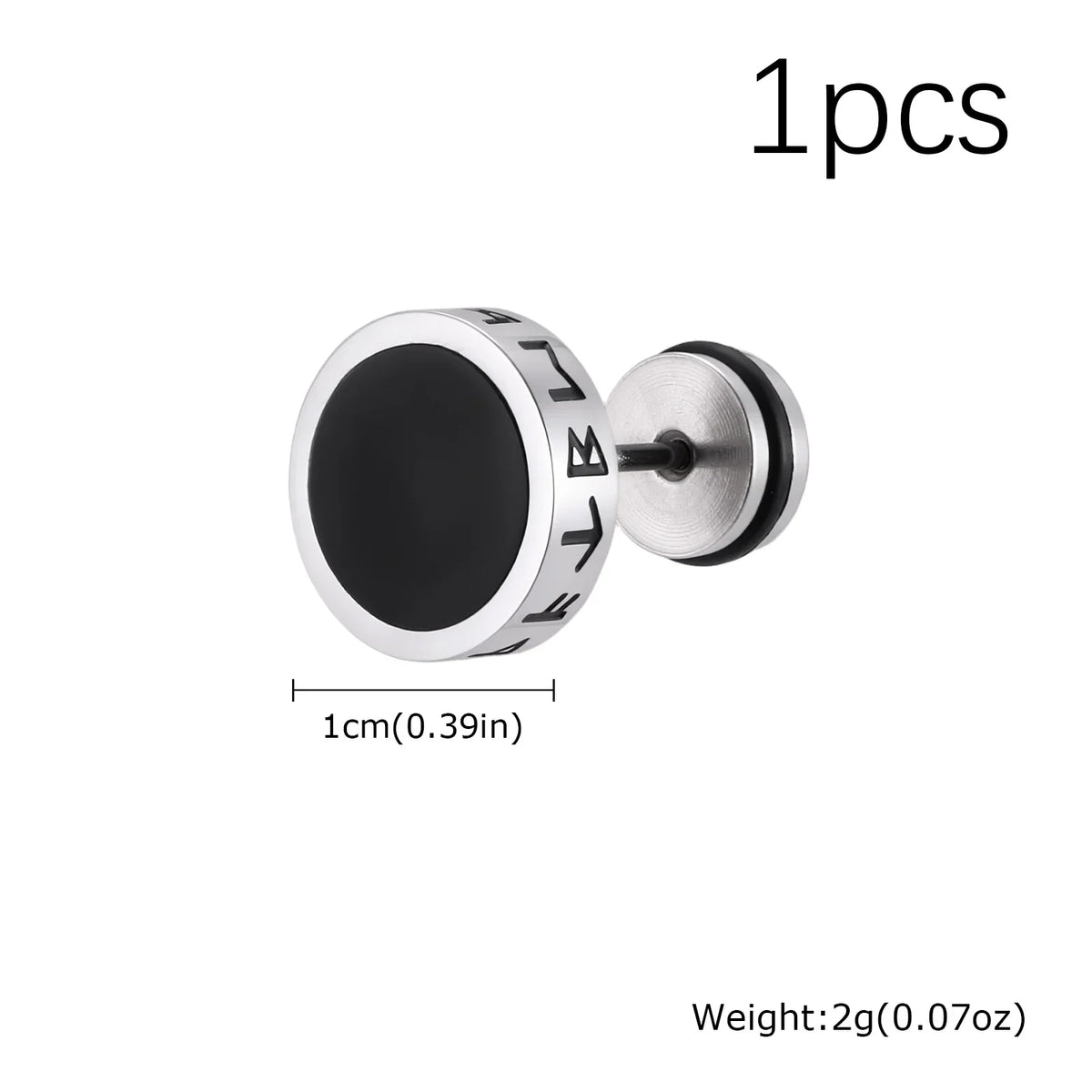 Gothic Norse Viking Rune Stud Earrings — Stainless Steel