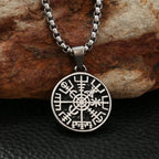 Viking Compass Pendant — Stainless Steel