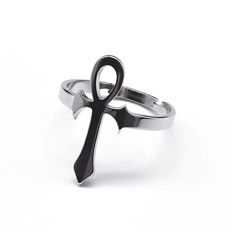 Ankh Cross Ring — Stainless Steel