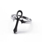 Ankh Cross Ring — Stainless Steel
