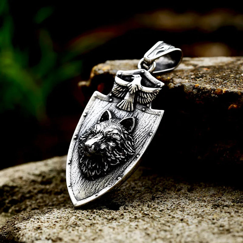 Beier Stainless Steel  retro Viking wolf Pendant fine details Punk wolf tooth style Chain Necklace men Jewelry BP8-836