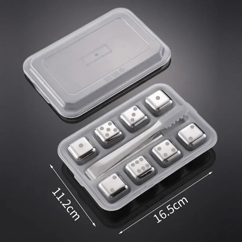 Reusable Whiskey Stones Stainless Steel Ice Cubes Quick-Freeze Wine Cooler Food Grade Metal Pellets Beer Cooler Bar