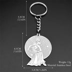 Star Key Silver Pendant Magic Wicca Fairy Moon