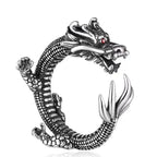 Buyee 925 Sterling Silver Unique Male Ring Finger for Women Men Fashion Chinese Dragon Animal Rock Punk Fine Jewelry