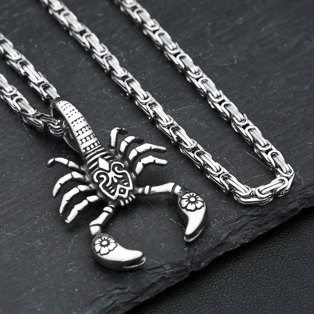 Scorpion Pendant Necklace — Stainless Steel