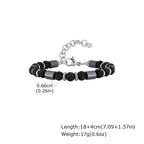 Hip Hop Men's Bracelet,Stainless Steel Adjustable Tiger Eye Stone Metal Beaded Bracelet,Party Birthday Gift for Him