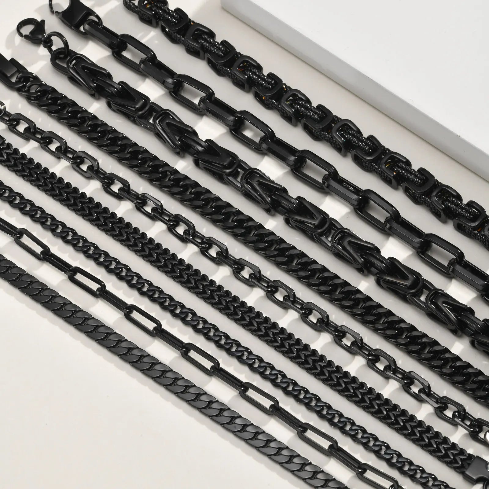Black Byzantine Braided Bracelet — Stainless Steel