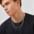 Two-Tone Twisted Rope Chain Necklace — Stainless Steel