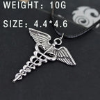 Percy Jackson Necklace Angle Wings Snake Ouroboros Magic Wand Caduceus Asclepius Pendant New Emergency Medical Jewelry