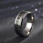Music Enthusiasts, Musicians' Gifts, Exquisite Jewelry Fashionable Men's Stainless Steel Piano Rings, Fashionable Wedding Rings