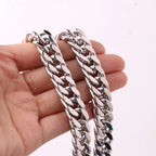 Silver Cuban Link Necklace 8-18mm — Silver