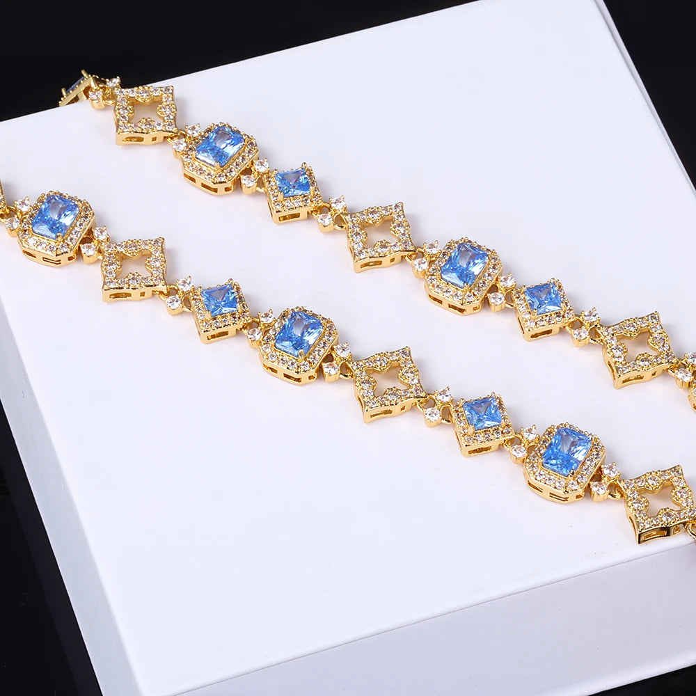Iced Out Star Chain Necklace Stainless Steel 11MM