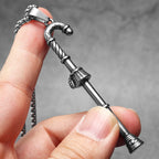 Christmas Candy Cane Pendant — Stainless Steel