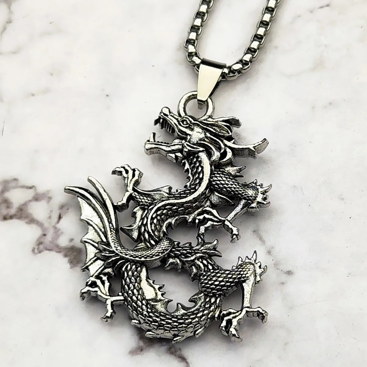 Dragon Zodiac Steel Pendant Chinese Style Retro