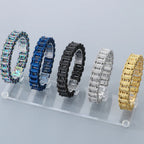 Casting Stainless Steel Man Bracelet 15MM Width Bike Motorcycle Chain Men's Bracelets & Bangles for Men 5 Color Bikers'