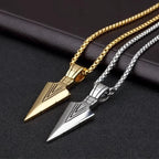 ZAKOL Hiphop Brazil Spearhead Arrows Stainless Steel Pendant Necklaces For Men Boys Cuba Metal Clavicle Chain Choker Jewelry