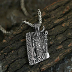 Viking Rune Valknut Pendant Necklace — Stainless Steel
