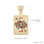 ‌Trendy Poker Dice Pendant Necklace Brass with Zircon Stones Hip Hop Jewelry for Women Men Popular Gift