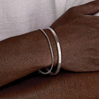Minimal Chain Link Cuff Bracelet Set — Stainless Steel