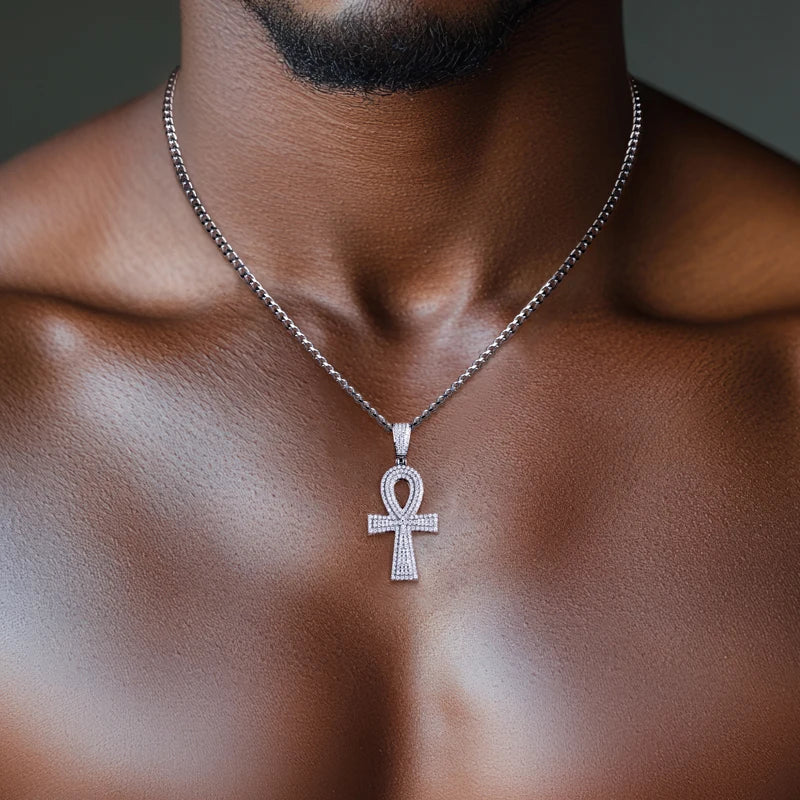 Iced Out Cross Pendant — 925 Silver