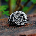 New Creative Stainless Steel Viking Warrior Double Axe Ring for Men Fashion Punk Hip Hop Party Jewelry