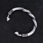 Retro Mobius Twist Horseshoe Open Cuff Bangles Men Stainless Steel Viking Symbol Bangle Punk Statement Jewelry Gift