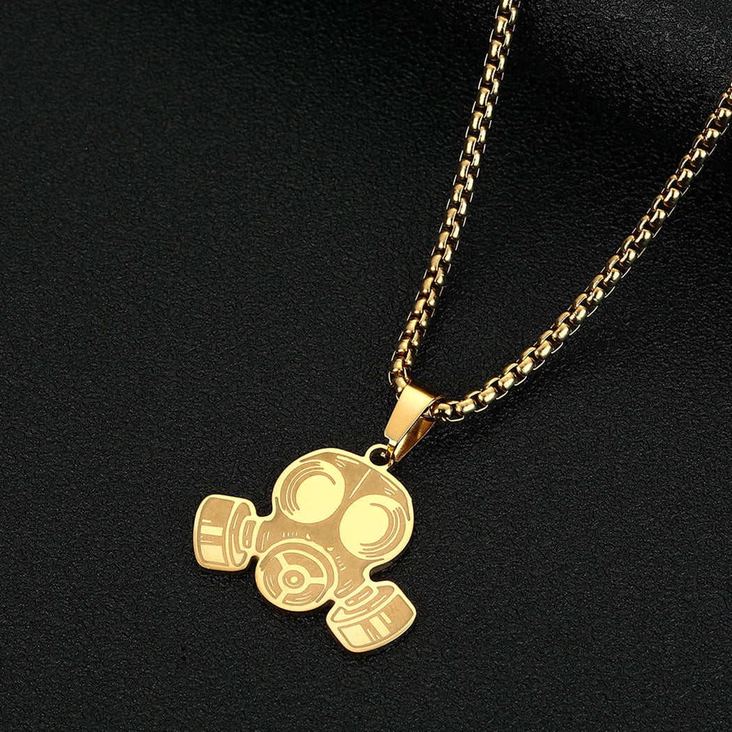 Todorova Stainless Steel Gas Mask Pendant Necklace For Women Men Punk Viking Medallion Neck Chain Charm Trendy Jewelry Gift