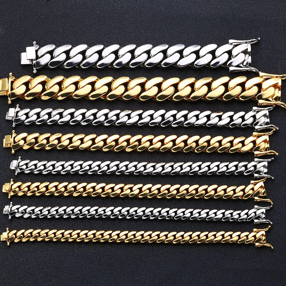 Gold Cuban Chain Necklace 10MM Smooth 18K