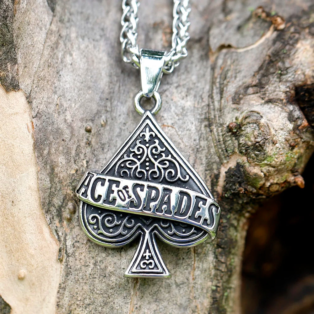 Poker Stainless Steel Pendant Necklace