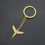 Kkjoy 3D Powder Cast Angel Goddess Keychain Stainless Steel Wing Guardian Angel Pendant Bag Accessories Creative Gift