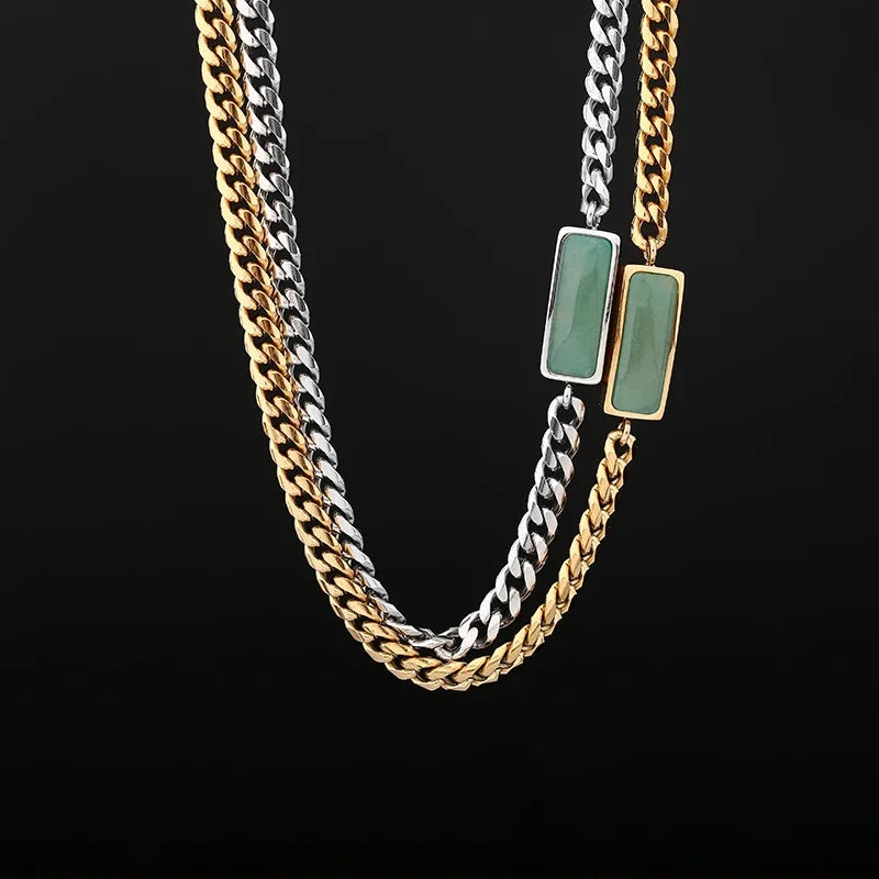 Gold Curb Cuban Chain Necklace — Stainless Steel