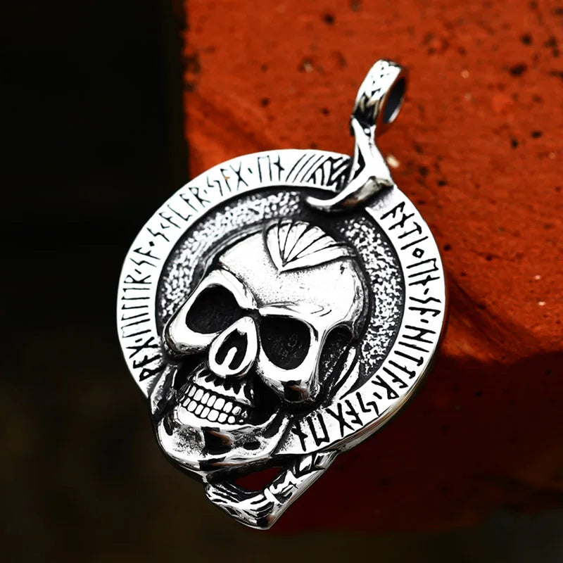 Viking Navigation Skull Pendant — Stainless Steel