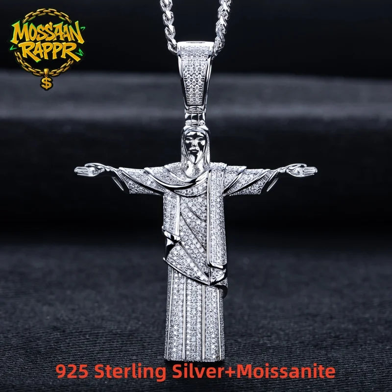 Iced Out Christ Pendant — 925 Silver