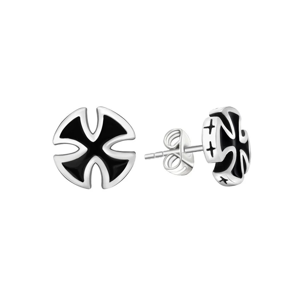 Cross Steel Earrings Vintage German World War
