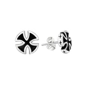 Maltese Cross Stud Earrings — Stainless Steel