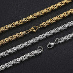 Byzantine Chain Necklace 4mm with Lobster Clasp — Stainless Steel