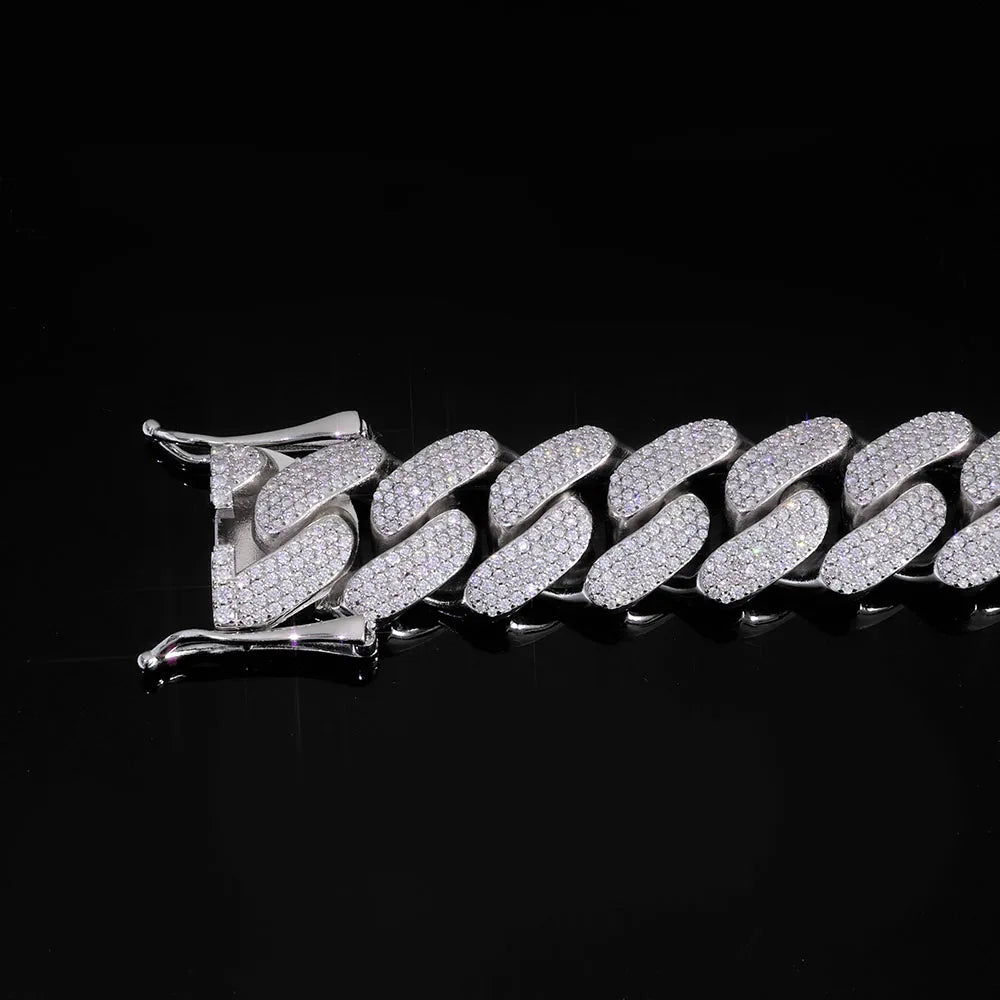 Iced Out Cuban Chain Necklace Stainless Steel 22MM