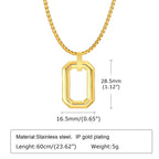 Hollow Geometric Square Pendant — Stainless