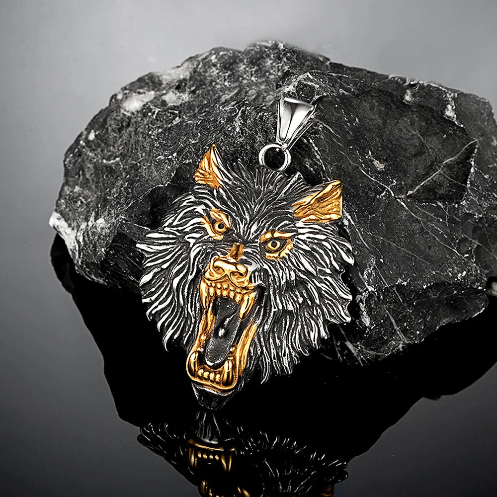 Odin's Wolf Pendant Necklace — Stainless Steel
