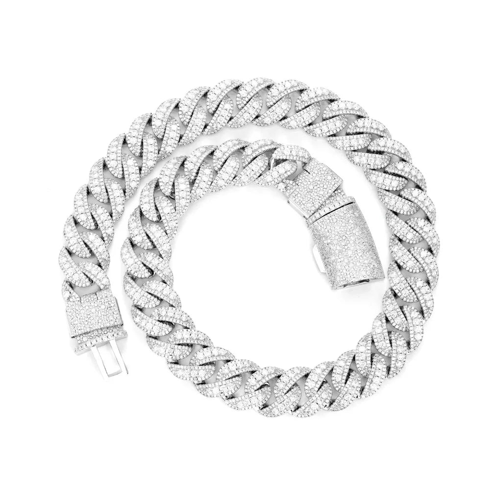 Heavy Bubble Iced Out Miami Cuban Chain Necklace 22mm