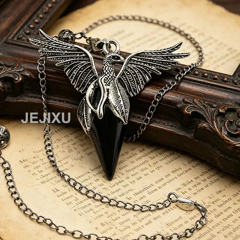 Iced Out Phoenix Black Pendant Necklace