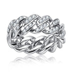 Iced Out Cuban Ring — 925 Silver