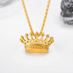 3D Rapper King Crown Pendant Necklace — Two-Tone