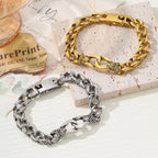 Punk Chain Bracelet for Men — Gold or Silver, Stainless Steel